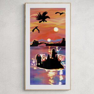 Tattoine Sunset | |Kids Art | Printable Wall Art | Original Digital Illustration